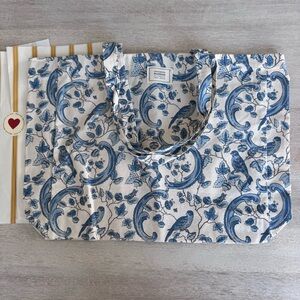 Sézane Tote Bag Sézane x Antoinette Poisson Color: Blue Bird